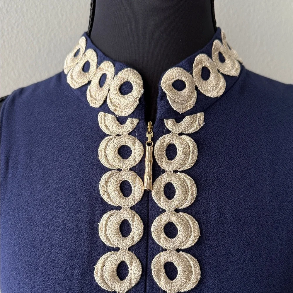 Lilly Pulitzer Navy Dress with Good Embroidery Detailing - Picture 2 of 9